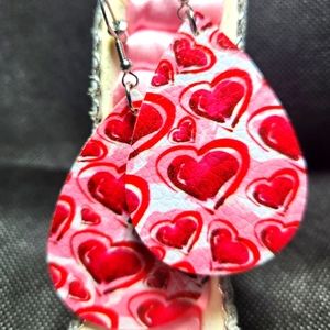 BUNDLE 3 FOR $15 Leather Valentine Heart Earrings